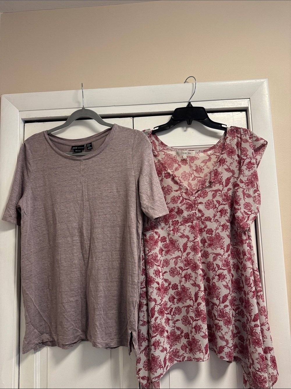Two Women's Tops - Dusty Rose Tee & Floral Pink V-Neck
Get both for 10